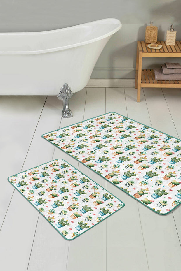 Set di 2 Tappetini da bagno antiscivolo Ali BPS149 Rectangle Multicolore, 100 x 60 cm / 60 x 50 cm