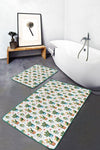Set di 2 Tappetini da bagno antiscivolo Ali BPS149 Rectangle Multicolore, 100 x 60 cm / 60 x 50 cm (1)