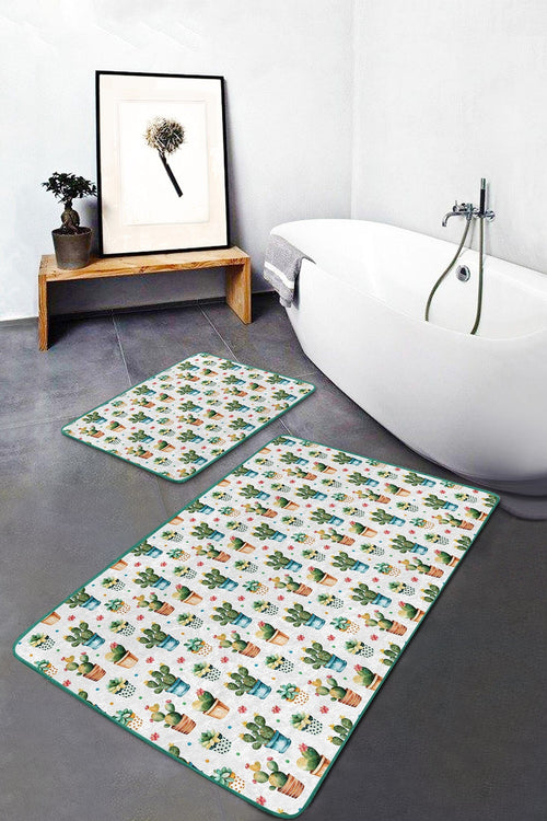 Set di 2 Tappetini da bagno antiscivolo Ali BPS149 Rectangle Multicolore, 100 x 60 cm / 60 x 50 cm (1)