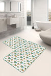 Set di 2 Tappetini da bagno antiscivolo Ali BPS149 Rectangle Multicolore, 100 x 60 cm / 60 x 50 cm (2)
