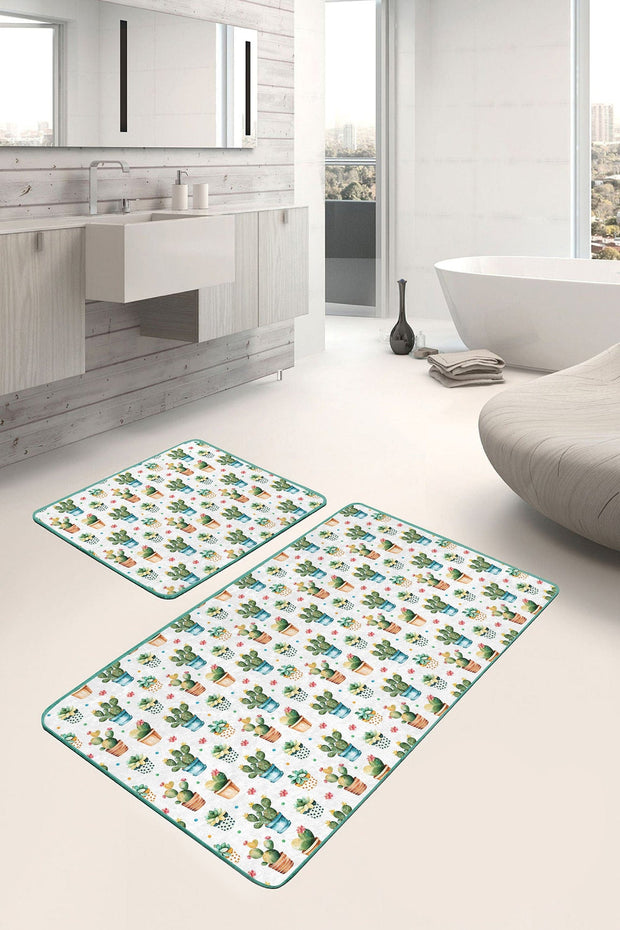 Set di 2 Tappetini da bagno antiscivolo Ali BPS149 Rectangle Multicolore, 100 x 60 cm / 60 x 50 cm (2)