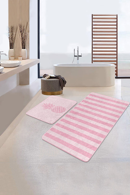 Set di 2 Tappetini da bagno antiscivolo Ali BPS150 Rectangle Multicolore, 100 x 60 cm / 60 x 50 cm