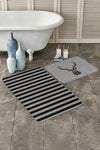 Set di 2 Tappetini da bagno antiscivolo Ali BPS153 Rectangle Multicolore, 100 x 60 cm / 60 x 50 cm