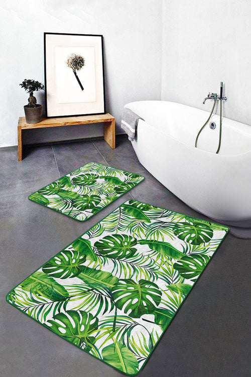 Set di 2 Tappetini da bagno antiscivolo Ali BPS154 Rectangle Multicolore, 100 x 60 cm / 60 x 50 cm (1)