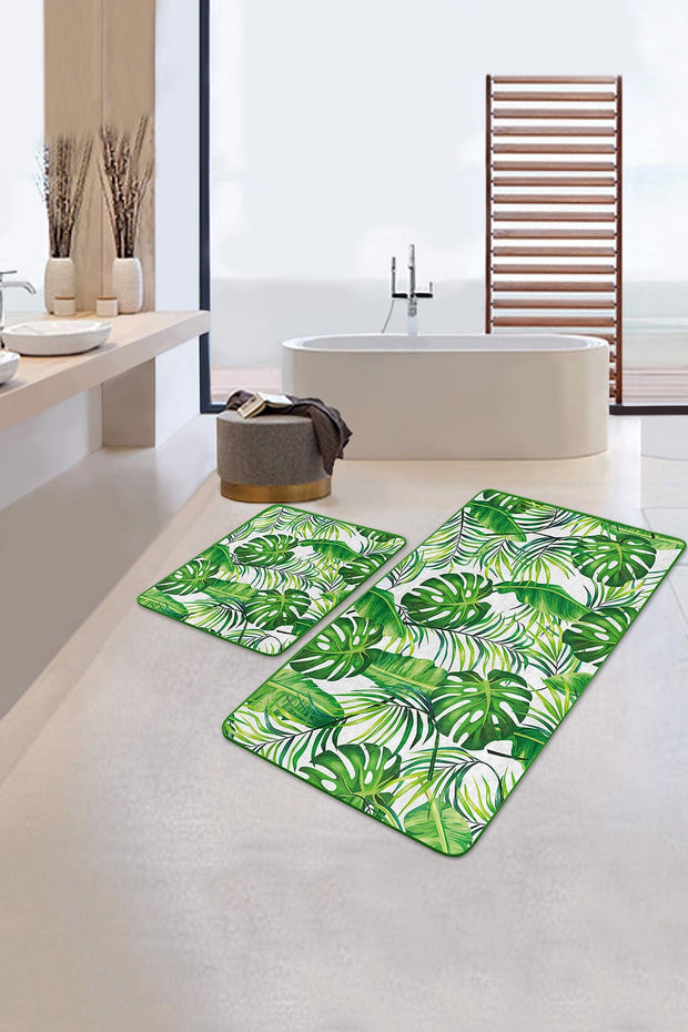 Set di 2 Tappetini da bagno antiscivolo Ali BPS154 Rectangle Multicolore, 100 x 60 cm / 60 x 50 cm (2)