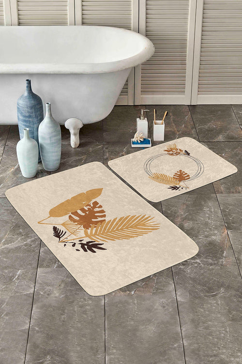 Set di 2 Tappetini da bagno antiscivolo Ali BPS161 Rectangle Multicolore, 100 x 60 cm / 60 x 50 cm