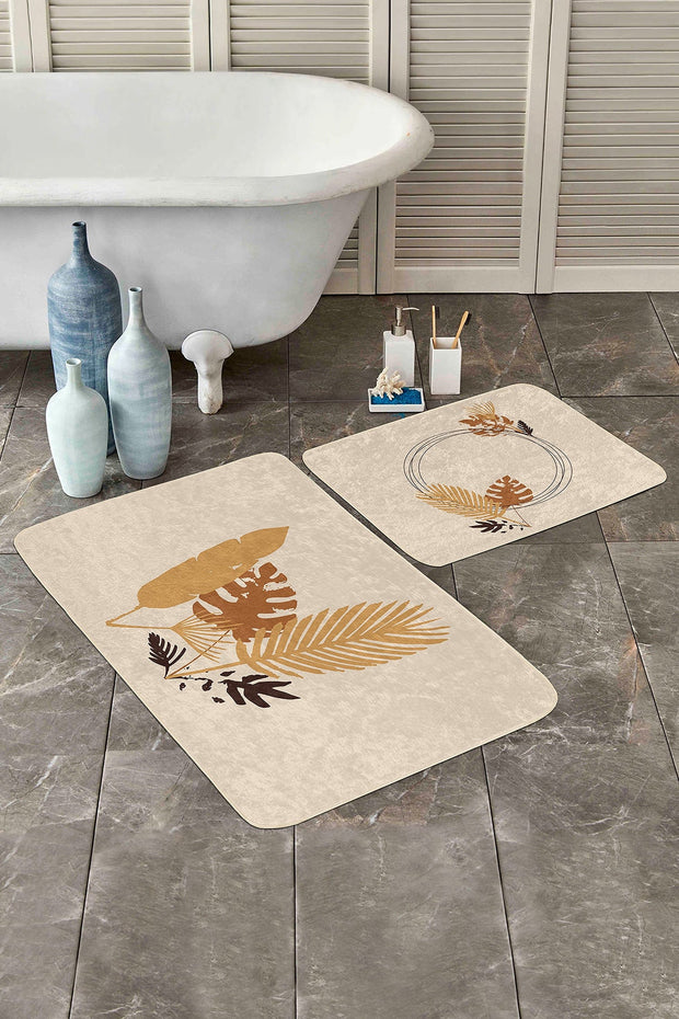 Set di 2 Tappetini da bagno antiscivolo Ali BPS161 Rectangle Multicolore, 100 x 60 cm / 60 x 50 cm