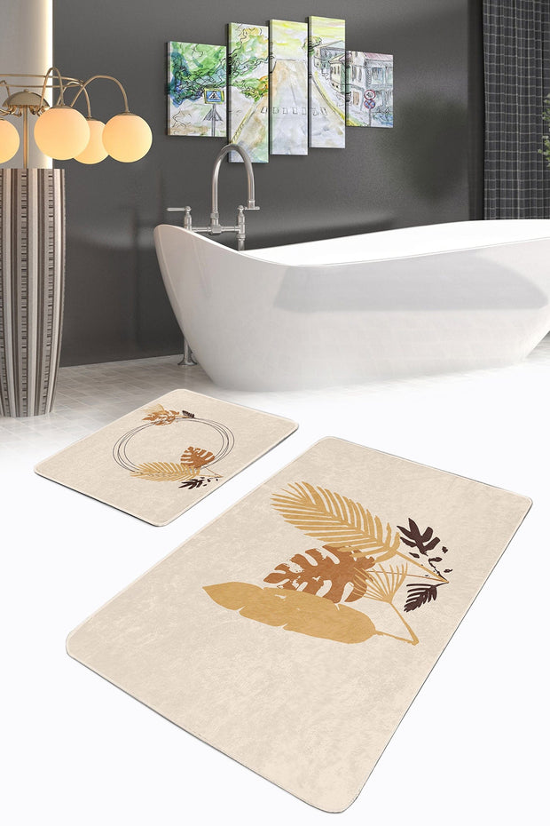Set di 2 Tappetini da bagno antiscivolo Ali BPS161 Rectangle Multicolore, 100 x 60 cm / 60 x 50 cm (2)