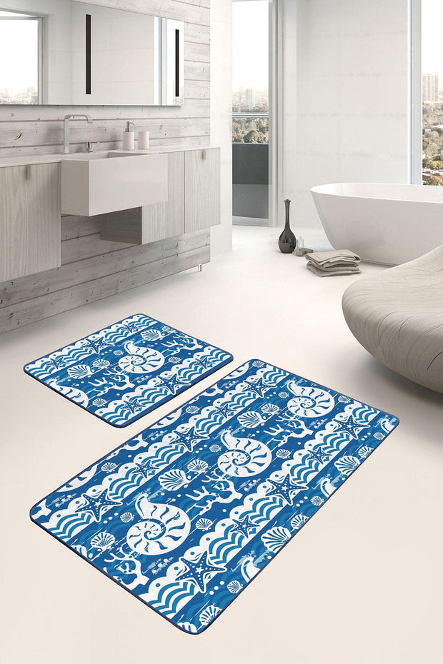 Set di 2 Tappetini da bagno antiscivolo Ali BPS166 Rectangle Multicolore, 100 x 60 cm / 60 x 50 cm (2)