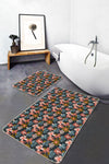 Set di 2 Tappetini da bagno antiscivolo Amira BPS182 Rectangle Multicolore, 100 x 60 cm / 60 x 50 cm