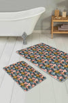Set di 2 Tappetini da bagno antiscivolo Amira BPS182 Rectangle Multicolore, 100 x 60 cm / 60 x 50 cm (1)