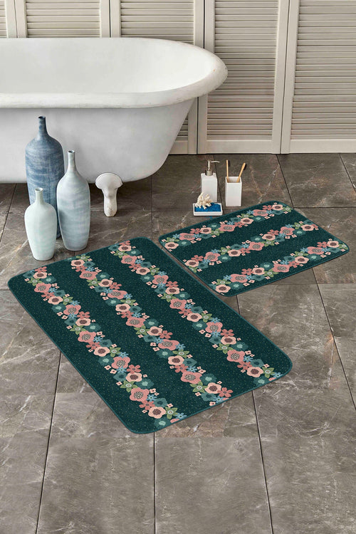 Set di 2 Tappetini da bagno antiscivolo Amira BPS183 Rectangle Multicolore, 100 x 60 cm / 60 x 50 cm (1)