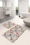 Set di 2 Tappetini da bagno antiscivolo Amira BPS184 Rectangle Multicolore, 100 x 60 cm / 60 x 50 cm
