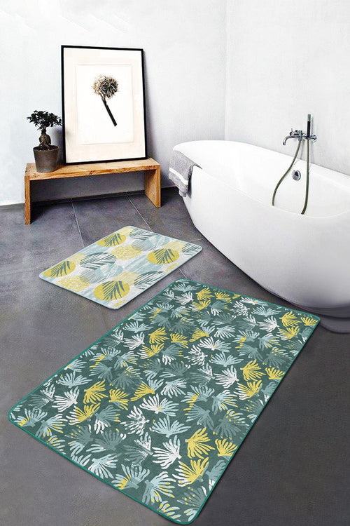 Set di 2 Tappetini da bagno antiscivolo Amira BPS185 Rectangle Multicolore, 100 x 60 cm / 60 x 50 cm