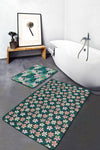 Set di 2 Tappetini da bagno antiscivolo Amira BPS188 Rectangle Multicolore, 100 x 60 cm / 60 x 50 cm (2)