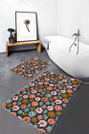 Set di 2 Tappetini da bagno antiscivolo Amira BPS189 Rectangle Multicolore, 100 x 60 cm / 60 x 50 cm