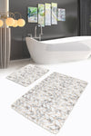 Set di 2 Tappetini da bagno antiscivolo Aslan BPS375 Rectangle Multicolore, 100 x 60 cm / 60 x 50 cm (2)