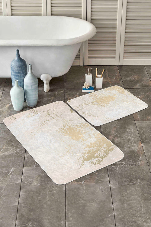 Set di 2 Tappetini da bagno antiscivolo Aslan BPS376 Rectangle Multicolore, 100 x 60 cm / 60 x 50 cm
