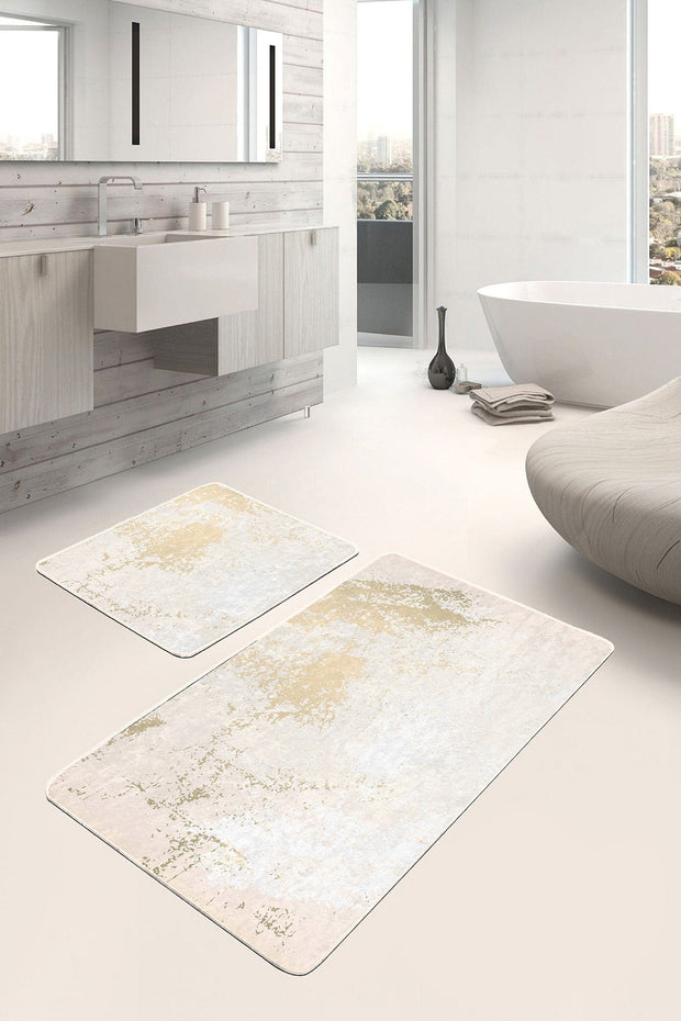 Set di 2 Tappetini da bagno antiscivolo Aslan BPS376 Rectangle Multicolore, 100 x 60 cm / 60 x 50 cm (2)
