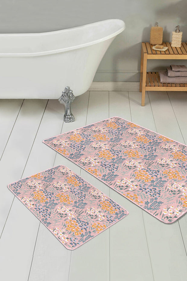 Set di 2 Tappetini da bagno antiscivolo Asli BPS198 Rectangle Multicolore, 100 x 60 cm / 60 x 50 cm (1)
