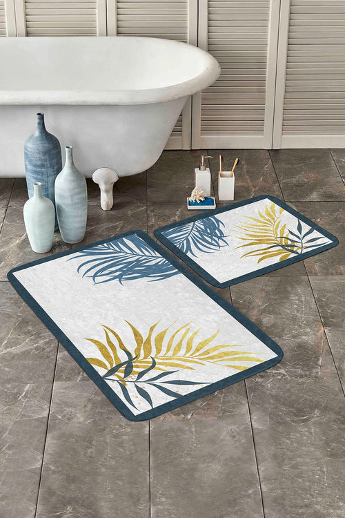 Set di 2 Tappetini da bagno antiscivolo Asli BPS199 Rectangle Multicolore, 100 x 60 cm / 60 x 50 cm