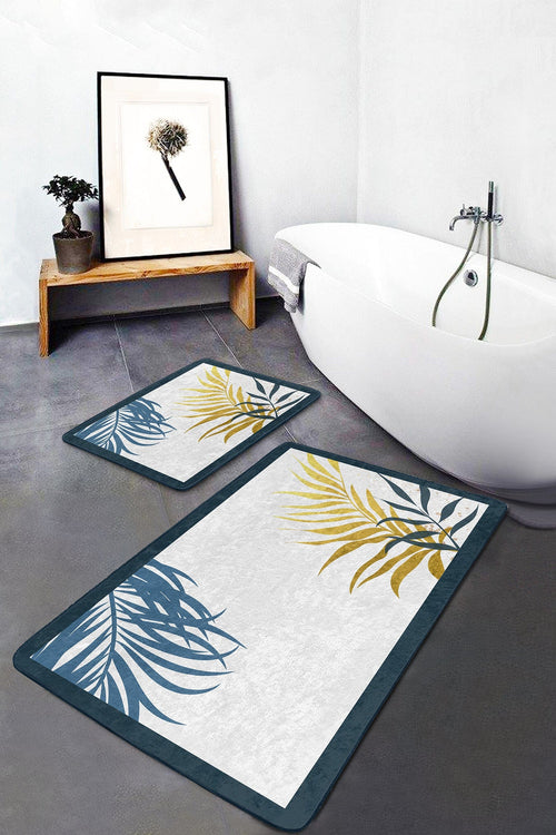 Set di 2 Tappetini da bagno antiscivolo Asli BPS199 Rectangle Multicolore, 100 x 60 cm / 60 x 50 cm (1)