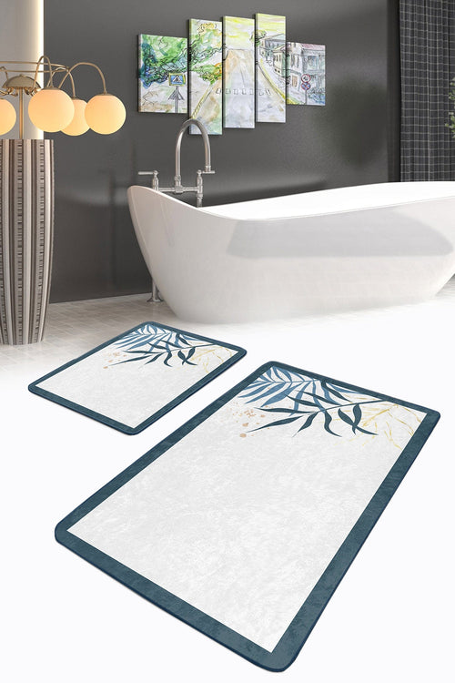 Set di 2 Tappetini da bagno antiscivolo Asli BPS200 Rectangle Multicolore, 100 x 60 cm / 60 x 50 cm