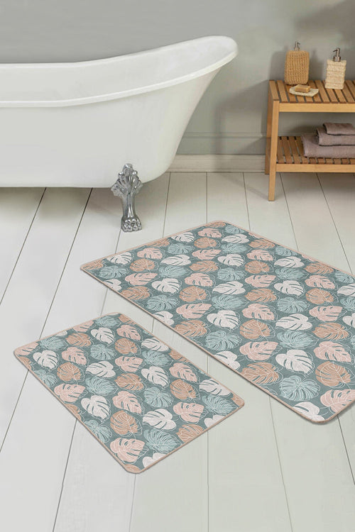 Set di 2 Tappetini da bagno antiscivolo Asli BPS201 Rectangle Multicolore, 100 x 60 cm / 60 x 50 cm (1)