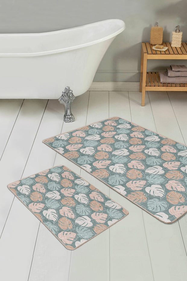 Set di 2 Tappetini da bagno antiscivolo Asli BPS201 Rectangle Multicolore, 100 x 60 cm / 60 x 50 cm (1)
