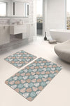 Set di 2 Tappetini da bagno antiscivolo Asli BPS201 Rectangle Multicolore, 100 x 60 cm / 60 x 50 cm (2)