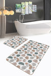 Set di 2 Tappetini da bagno antiscivolo Asli BPS202 Rectangle Multicolore, 100 x 60 cm / 60 x 50 cm (1)
