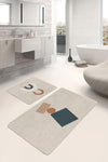 Set di 2 Tappetini da bagno antiscivolo Asli BPS205 Rectangle Multicolore, 100 x 60 cm / 60 x 50 cm