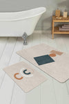 Hillkar Global Set di 2 Tappetini da bagno antiscivolo Asli BPS205 Rectangle Multicolore, 100 x 60 cm / 60 x 50 cm