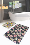 Set di 2 Tappetini da bagno antiscivolo Asli BPS206 Rectangle Multicolore, 100 x 60 cm / 60 x 50 cm (1)
