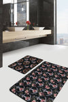 Set di 2 Tappetini da bagno antiscivolo Aysa BPS319 Rectangle Multicolore, 100 x 60 cm / 60 x 50 cm