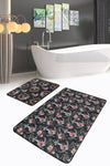 Set di 2 Tappetini da bagno antiscivolo Aysa BPS319 Rectangle Multicolore, 100 x 60 cm / 60 x 50 cm (1)