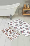 Set di 2 Tappetini da bagno antiscivolo Aysa BPS320 Rectangle Multicolore, 100 x 60 cm / 60 x 50 cm