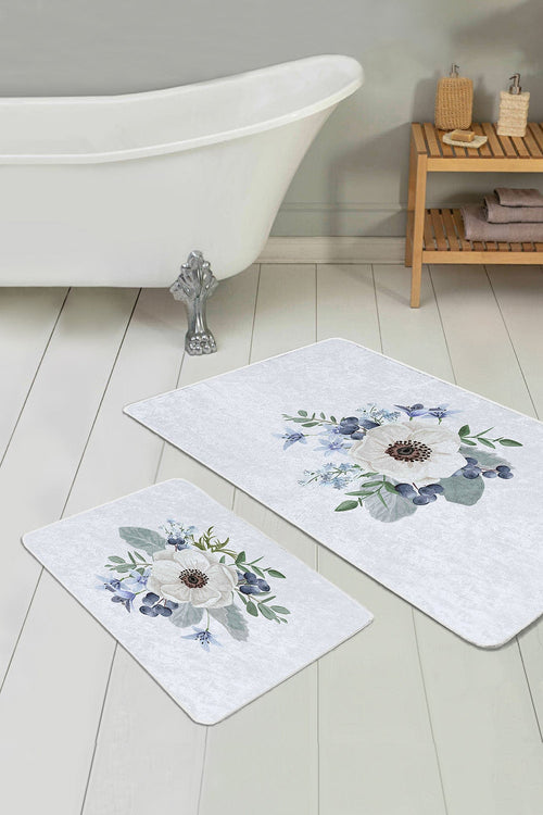 Set di 2 Tappetini da bagno antiscivolo Aysa BPS322 Rectangle Multicolore, 100 x 60 cm / 60 x 50 cm