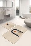 Set di 2 Tappetini da bagno antiscivolo Aysa BPS323 Rectangle Multicolore, 100 x 60 cm / 60 x 50 cm