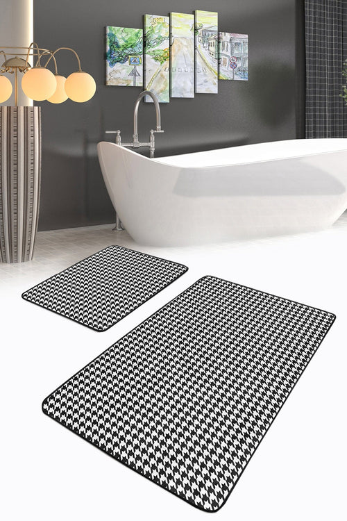 Set di 2 Tappetini da bagno antiscivolo Aysa BPS325 Rectangle Multicolore, 100 x 60 cm / 60 x 50 cm