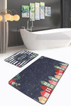 Set di 2 Tappetini da bagno antiscivolo Aysa BPS330 Rectangle Multicolore, 100 x 60 cm / 60 x 50 cm