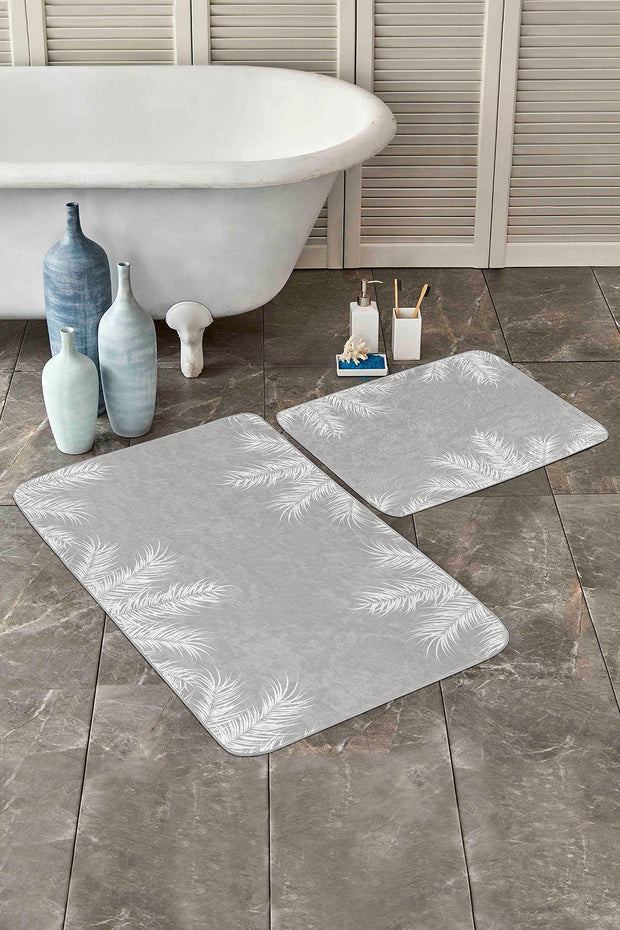 Set di 2 Tappetini da bagno antiscivolo Azra BPS241 Rectangle Multicolore, 100 x 60 cm / 60 x 50 cm (1)