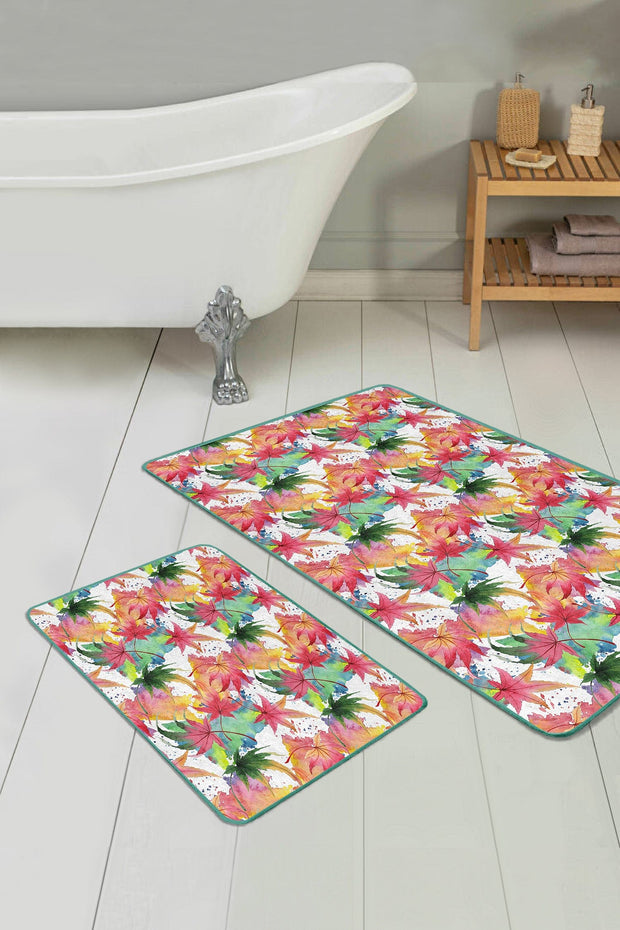 Set di 2 Tappetini da bagno antiscivolo Azra BPS243 Rectangle Multicolore, 100 x 60 cm / 60 x 50 cm