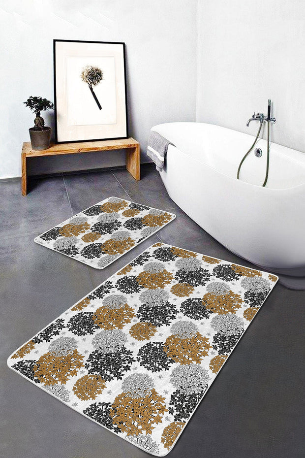 Set di 2 Tappetini da bagno antiscivolo Azra BPS245 Rectangle Multicolore, 100 x 60 cm / 60 x 50 cm (1)