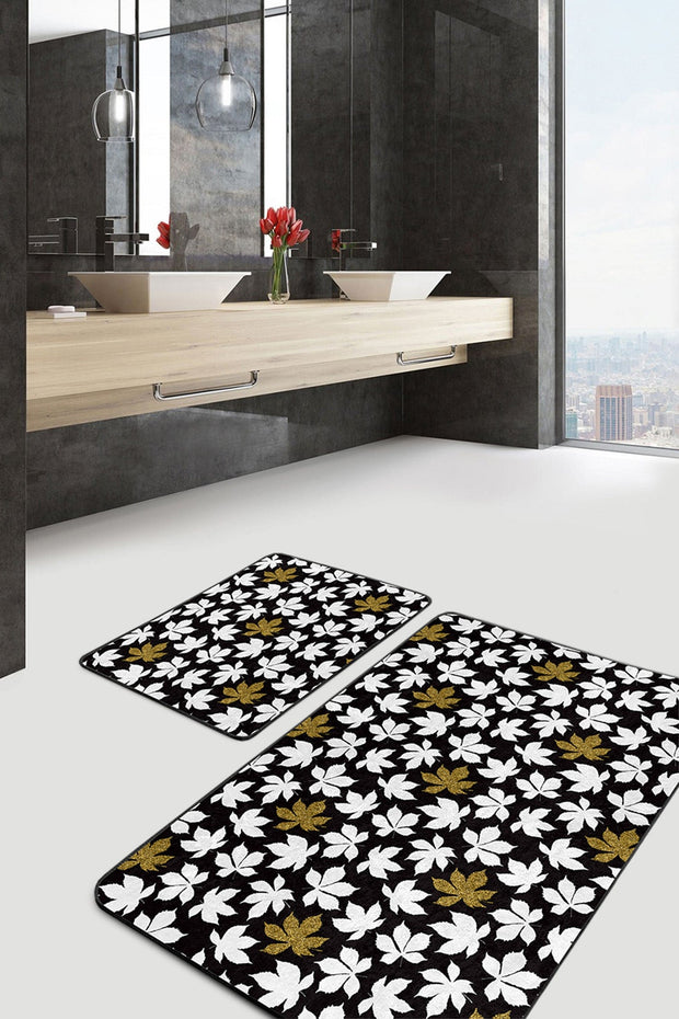 Set di 2 Tappetini da bagno antiscivolo Azra BPS246 Rectangle Multicolore, 100 x 60 cm / 60 x 50 cm