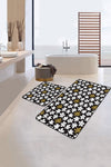 Set di 2 Tappetini da bagno antiscivolo Azra BPS246 Rectangle Multicolore, 100 x 60 cm / 60 x 50 cm (2)