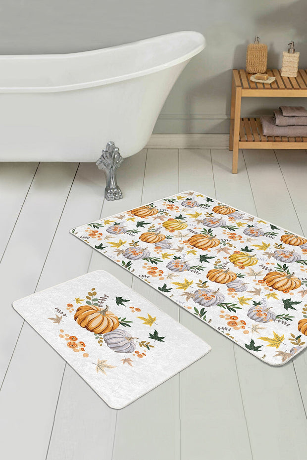 Set di 2 Tappetini da bagno antiscivolo Azra BPS247 Rectangle Multicolore, 100 x 60 cm / 60 x 50 cm