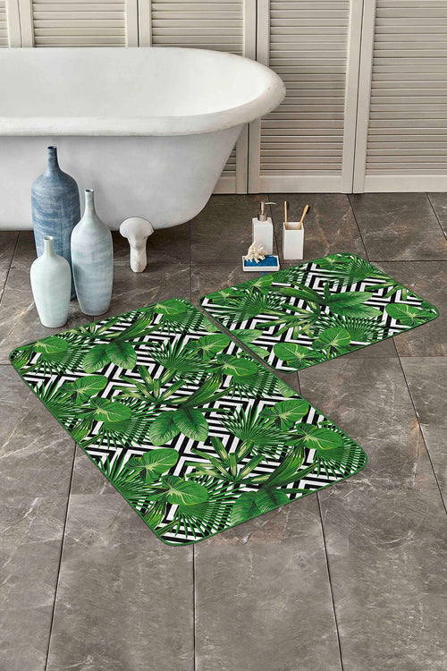 Set di 2 Tappetini da bagno antiscivolo Bade BPS138 Rectangle Multicolore, 100 x 60 cm / 60 x 50 cm