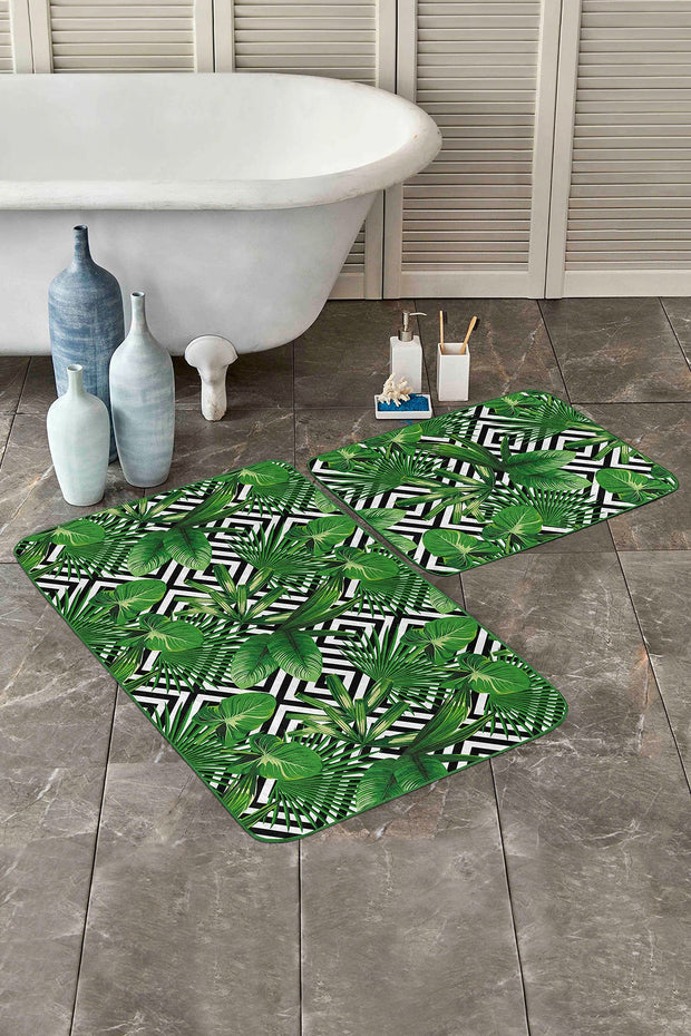 Set di 2 Tappetini da bagno antiscivolo Bade BPS138 Rectangle Multicolore, 100 x 60 cm / 60 x 50 cm
