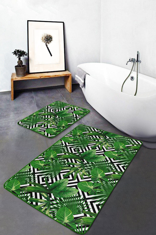Set di 2 Tappetini da bagno antiscivolo Bade BPS138 Rectangle Multicolore, 100 x 60 cm / 60 x 50 cm (2)